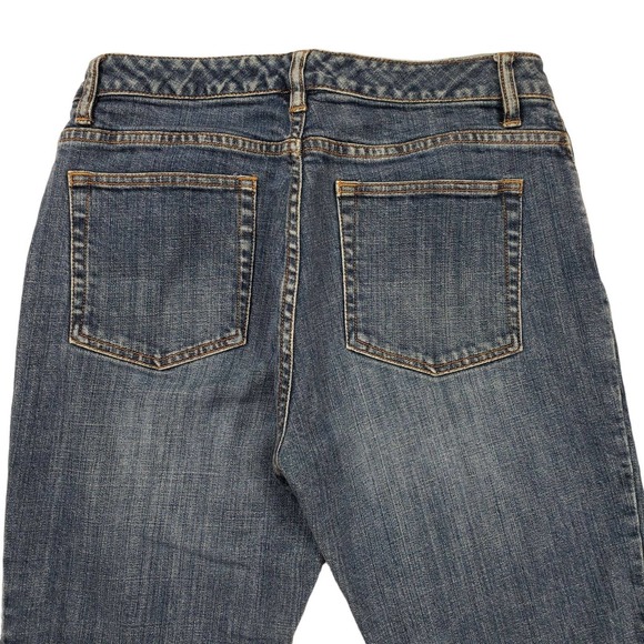 Vtg Gap Boot Cut Capris Jeans 10 Womens Blue Stretch Y2K - Picture 8 of 10